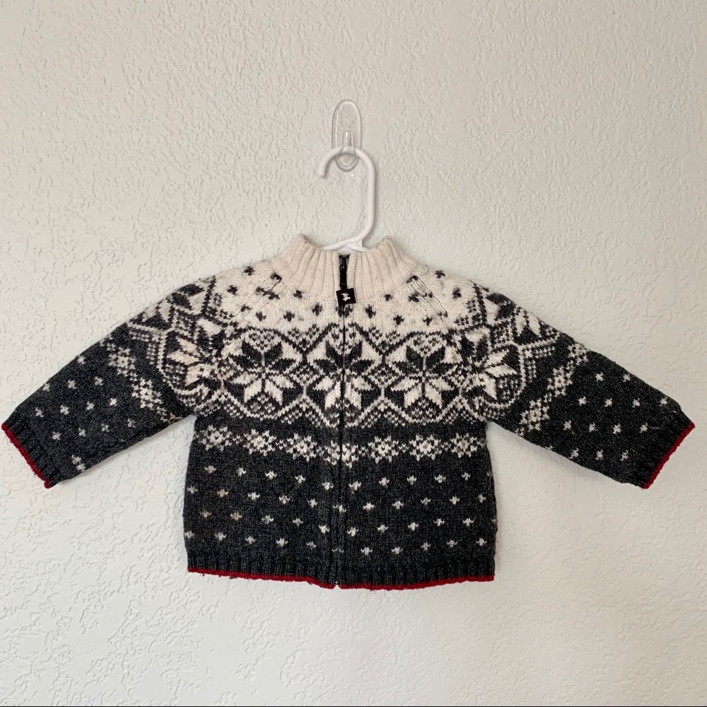 Janie And Jack 6-12 Lined Sweater Zip Up Jacket